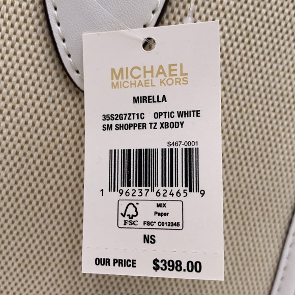 Michael Kors Mirella Sm Shopper Top Zip Logo Crossbody XBODY Bag MK
Optic White - Picture 6 of 16
